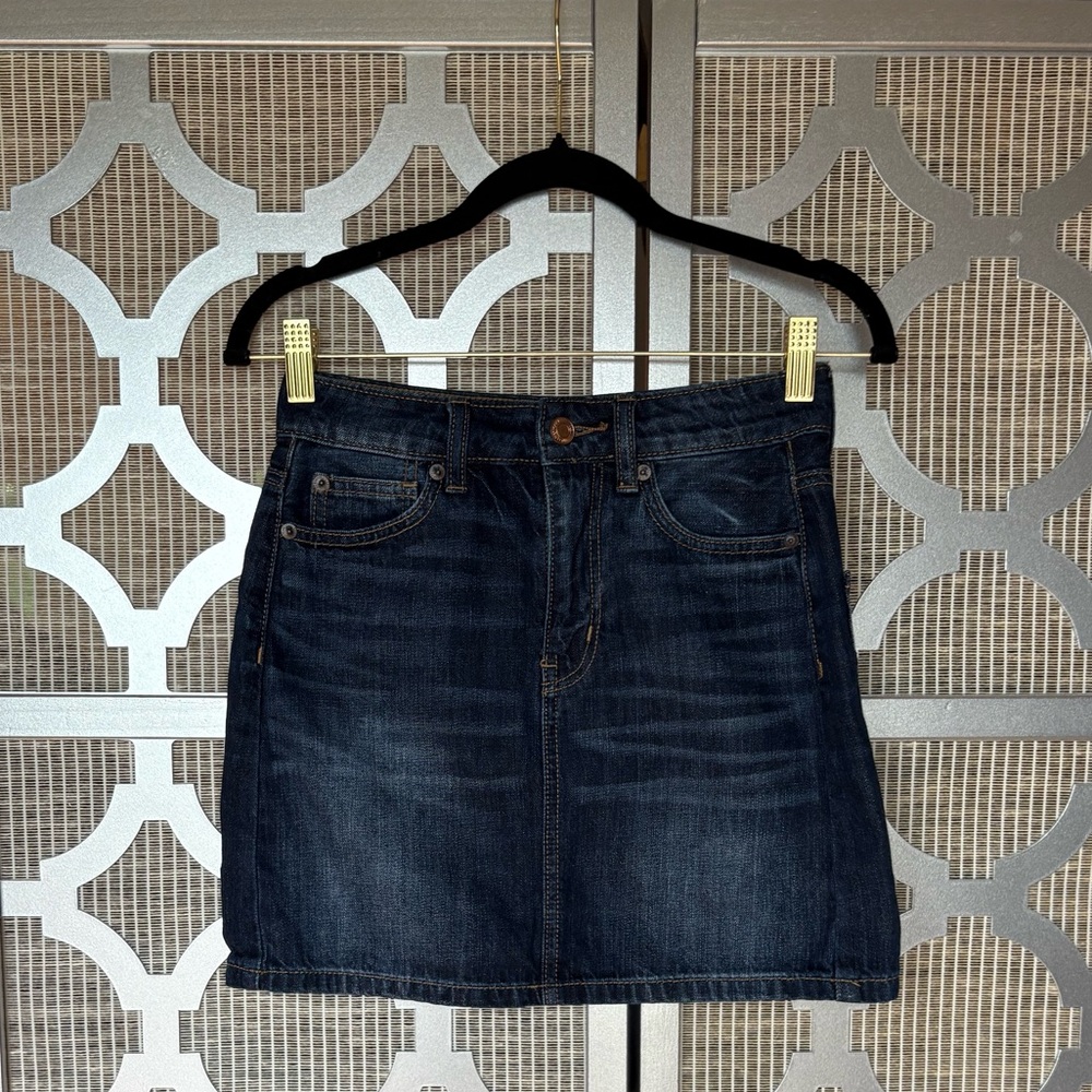 American Eagle Outfitters Dark Blue Denim Mini Skirt - Picture 1 of 9
